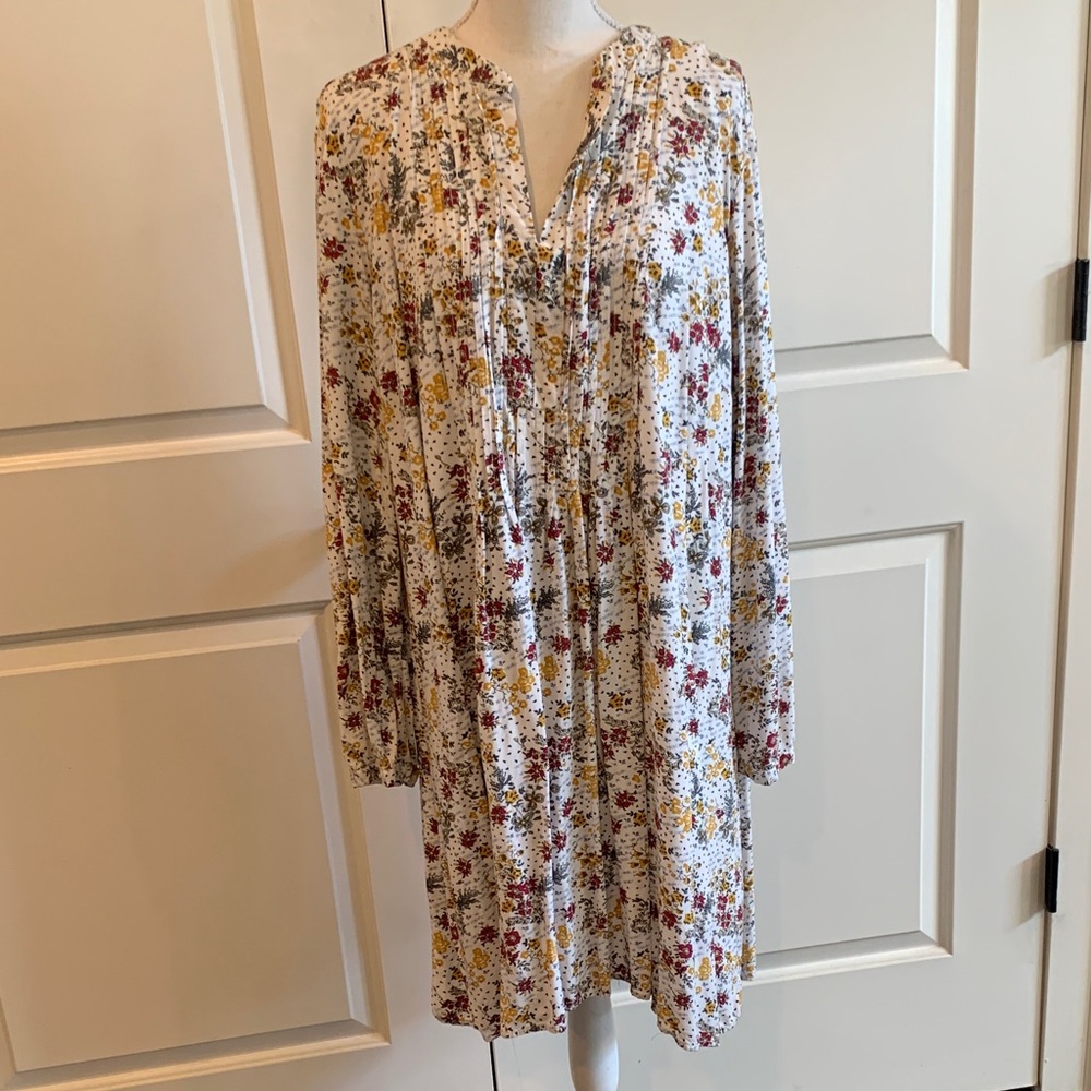 Old Navy Floral Print Dress with Red and Yellow Accents